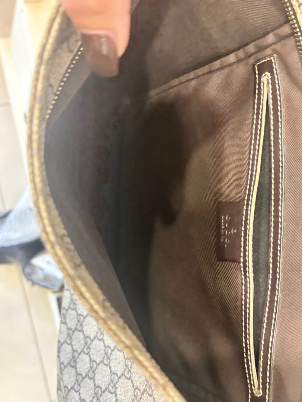Gucci Beige GG Canvas Crossbody Bag with Adjustable Strap